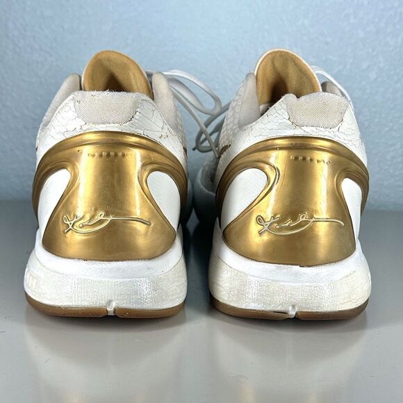 NIKE KOBE 6 PROTRO Shoes Mens Size 10 WHITE Gold Basketball Sneakers - Picture 13 of 16